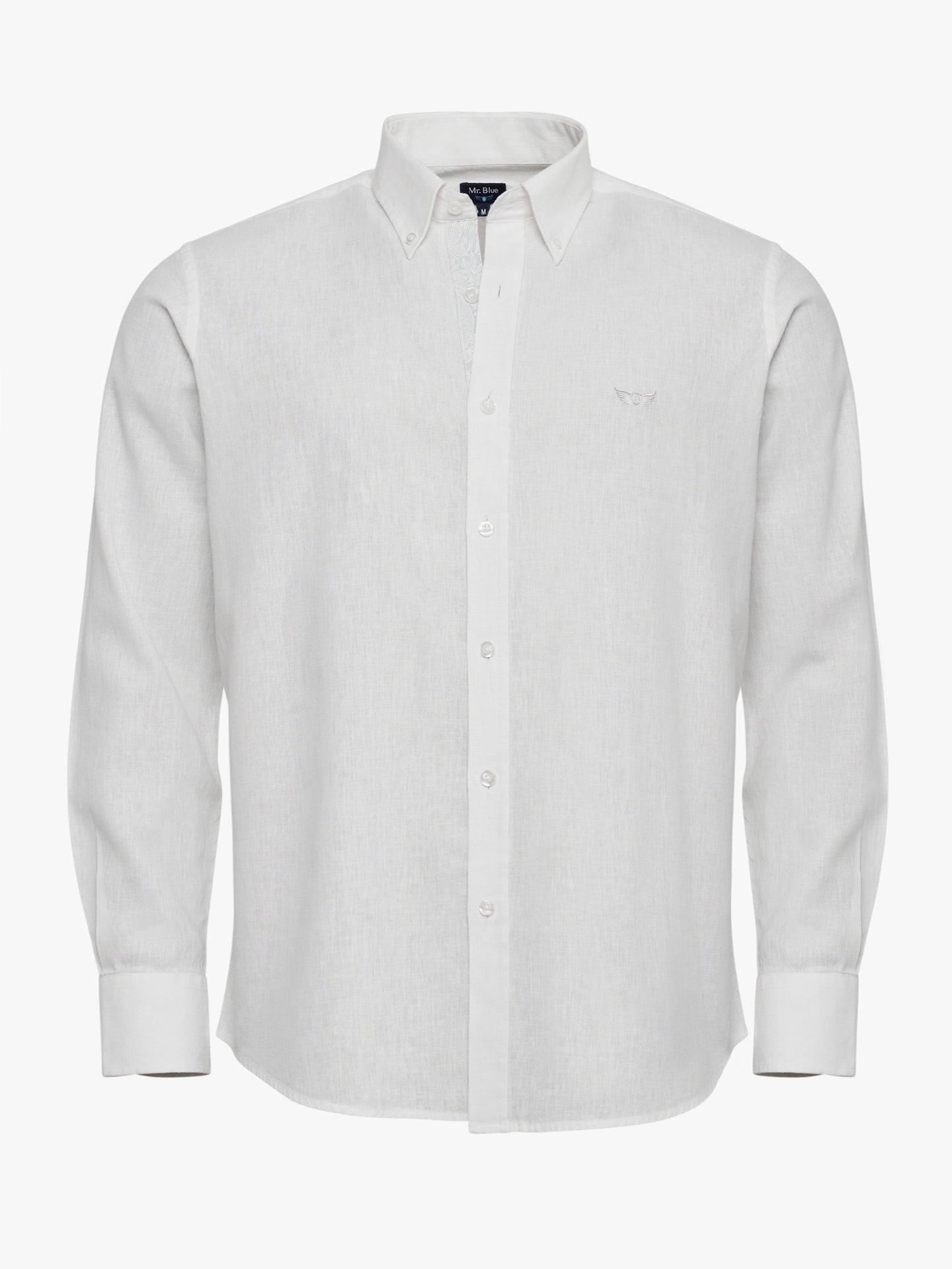 Camisa Regular Fit Lino Blanca Mr. Blue