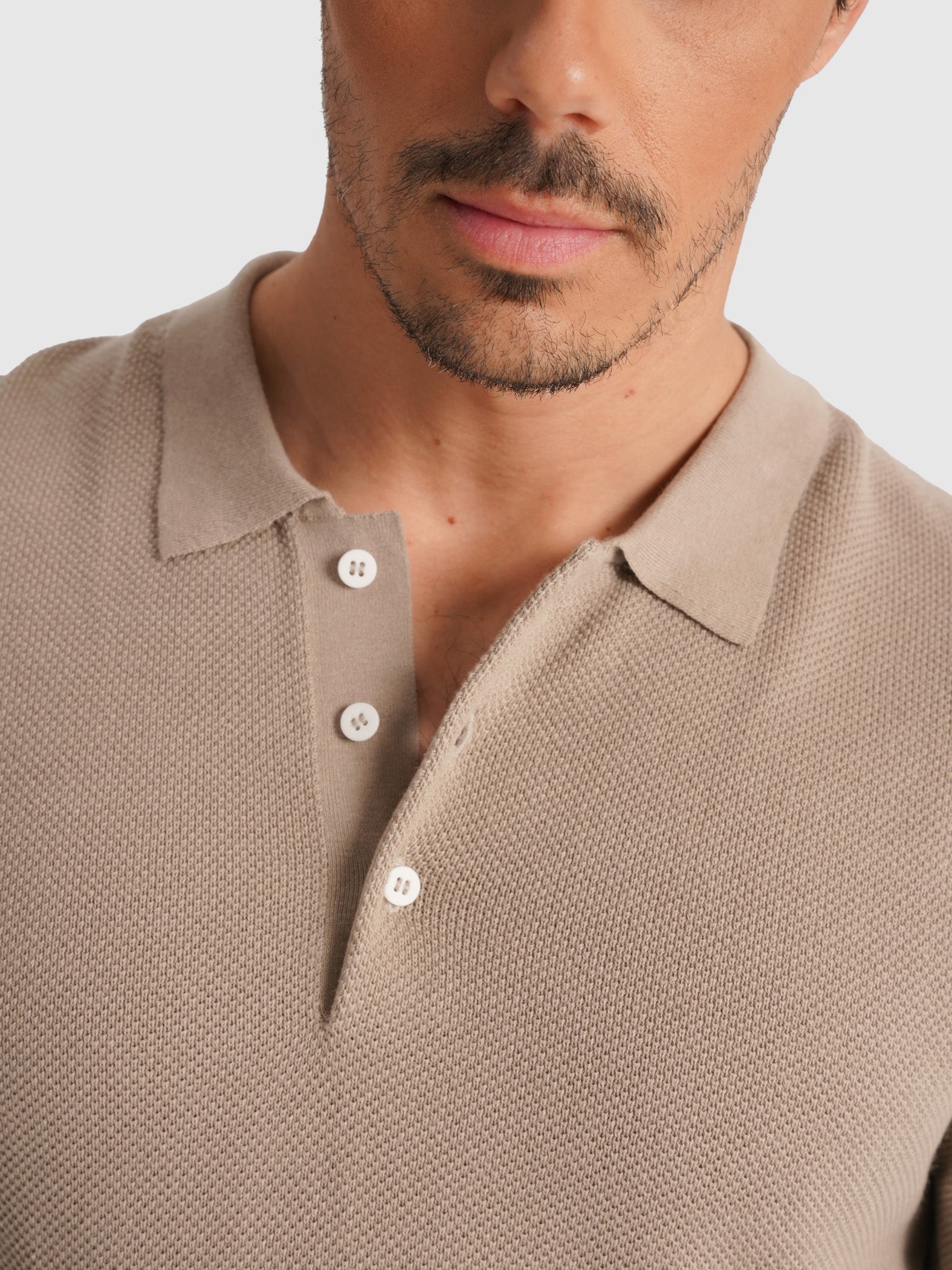 POLO REGULAR FIT MANGA CORTA BEIGE MARK BELLUCCI