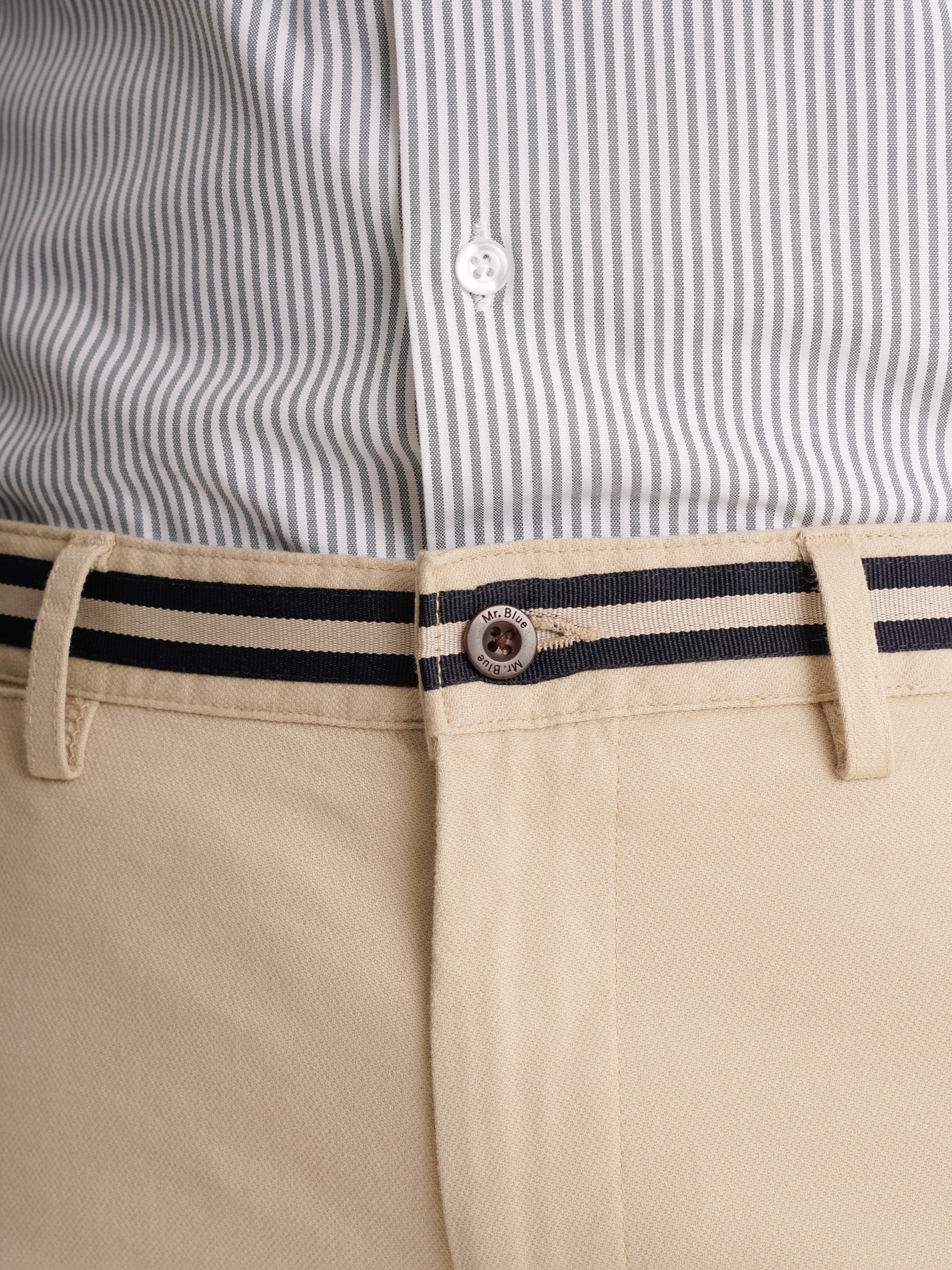 BEIGE STRUCTURED TROUSERS REGULAR FIT MR. BLUE