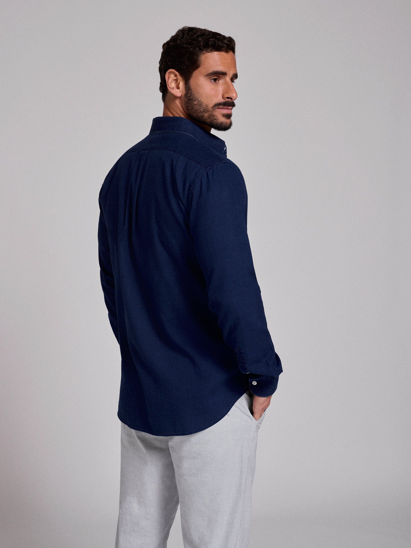 BLUE COTTON SHIRT LONG SLEEVE REGULAR FIT MR. BLUE