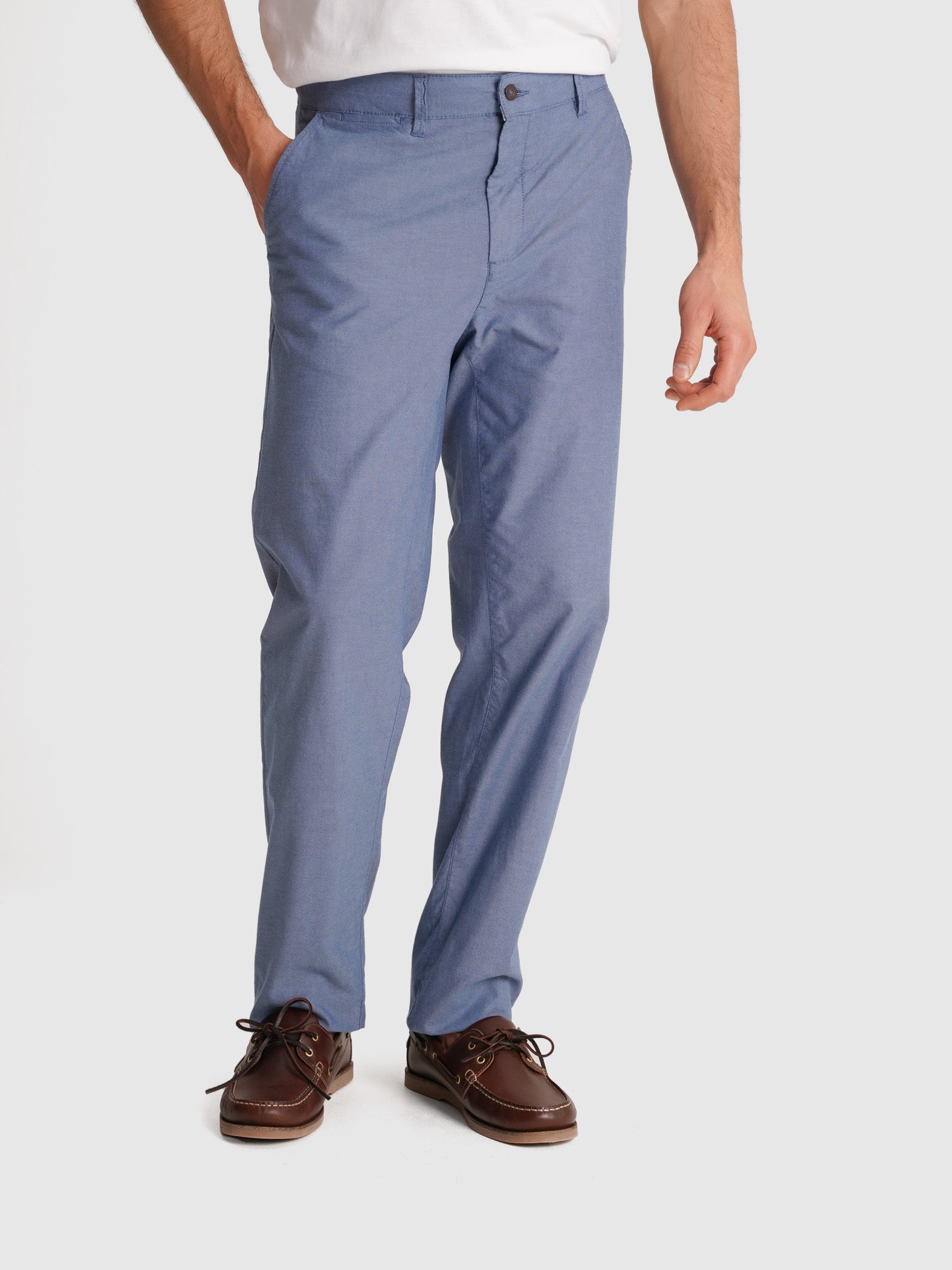 CALÇAS CHAMBRAY AZUIS REGULAR FIT MR. BLUE