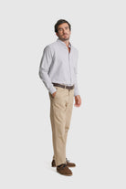 CAMISA ALGODÃO REGULAR FIT BRANCA RISCAS MR. BLUE