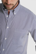 CAMISA ALGODÃO REGULAR FIT AZUL RISCAS MR. BLUE