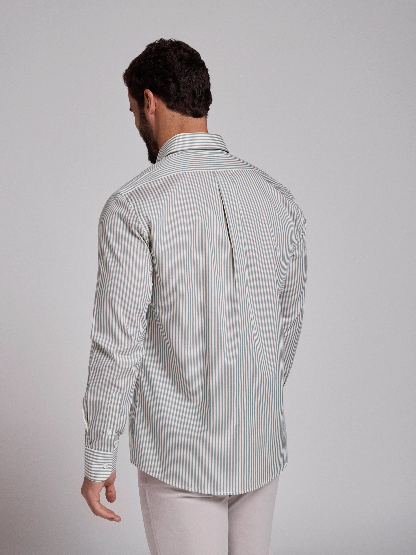 GREEN COTTON SHIRT LONG SLEEVE REGULAR FIT MR. BLUE