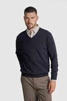 PULLOVER LÃ REGULAR FIT AZUL LISO MR. BLUE