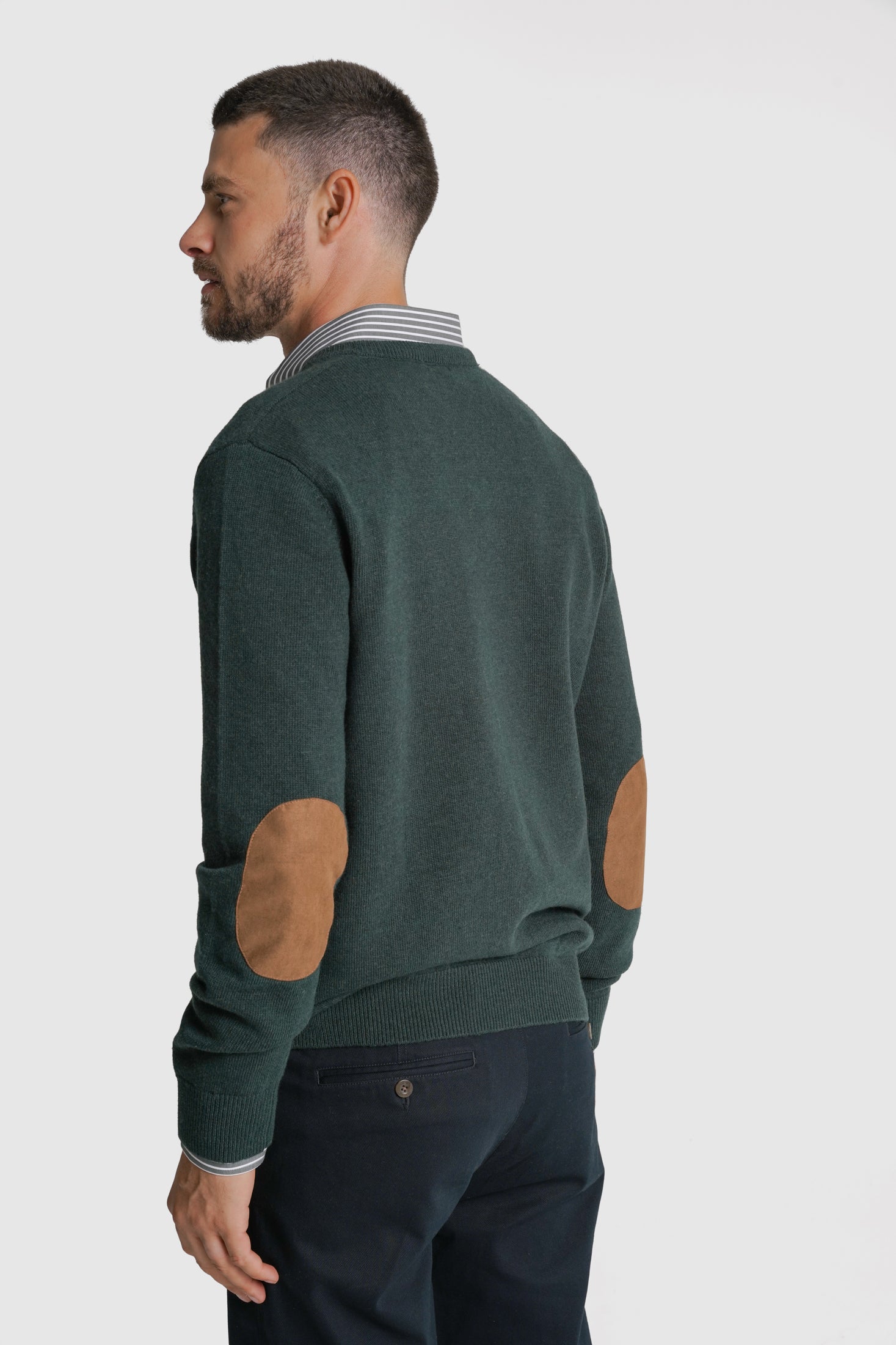 PULLOVER LÃ REGULAR FIT VERDE LISO MR. BLUE