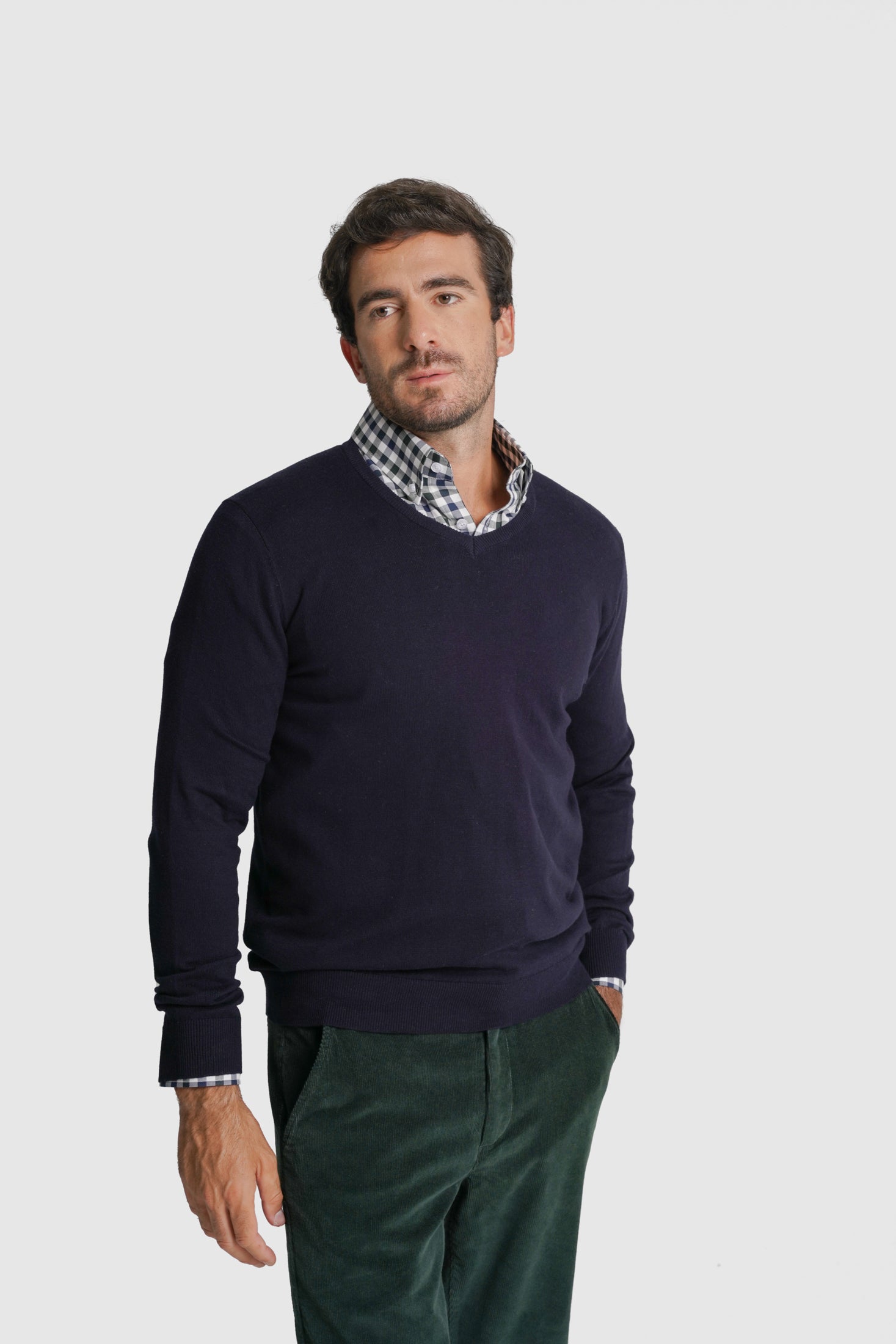 PULLOVER CAXEMIRA REGULAR FIT AZUL LISO MR. BLUE