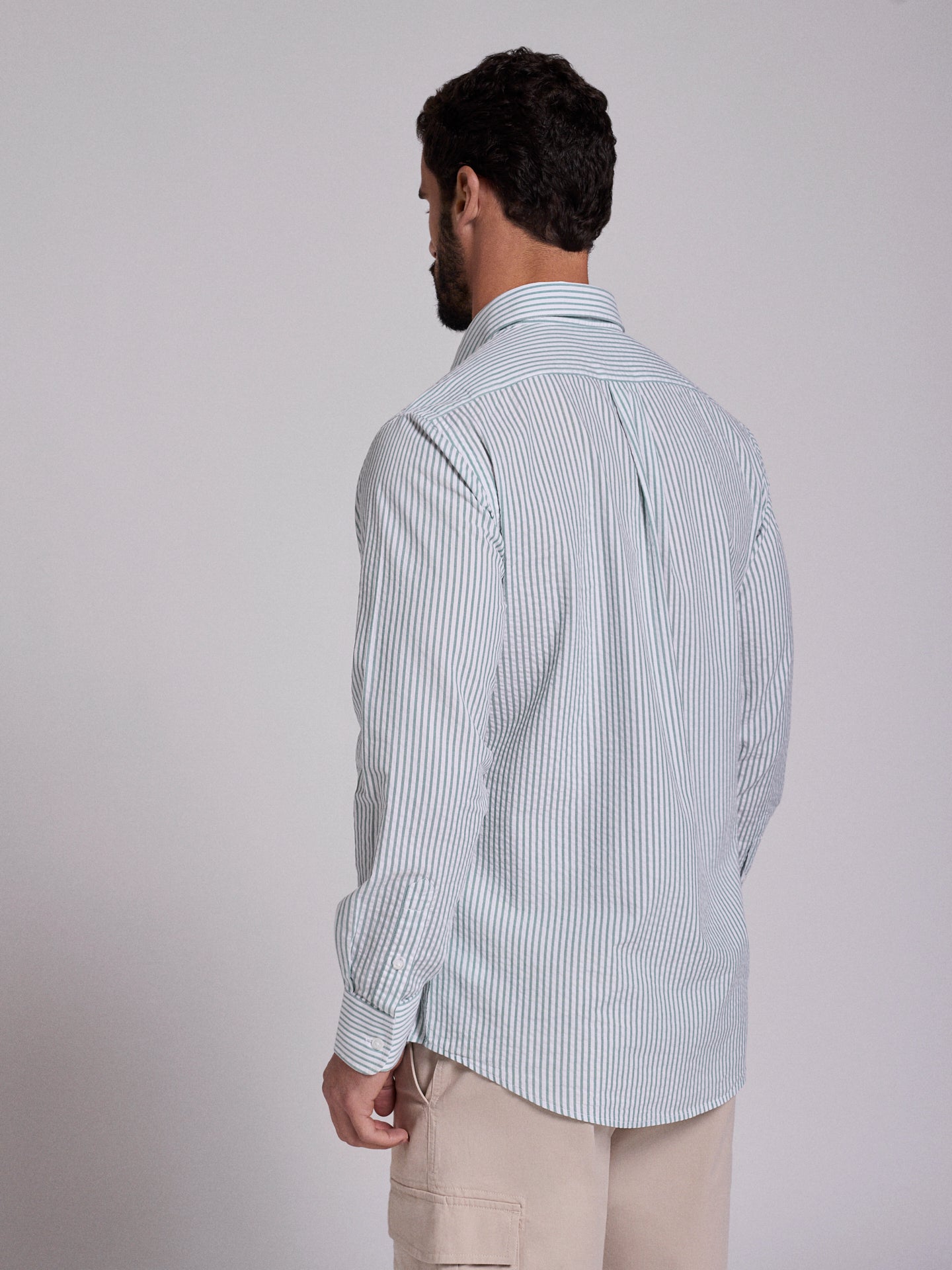 GREEN COTTON SHIRT REGULAR FIT MR. BLUE