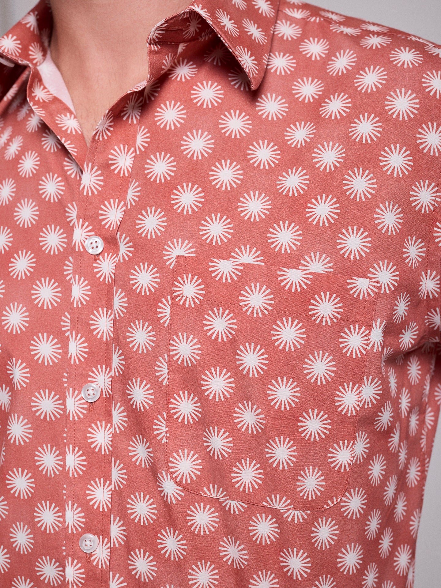 PINK COTTON SHIRT SHORT SLEEVE REGULAR FIT MR. BLUE