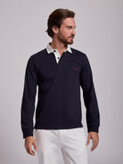 RUGBIE ALGODÃO AZUL MANGA COMPRIDA REGULAR FIT MR. BLUE