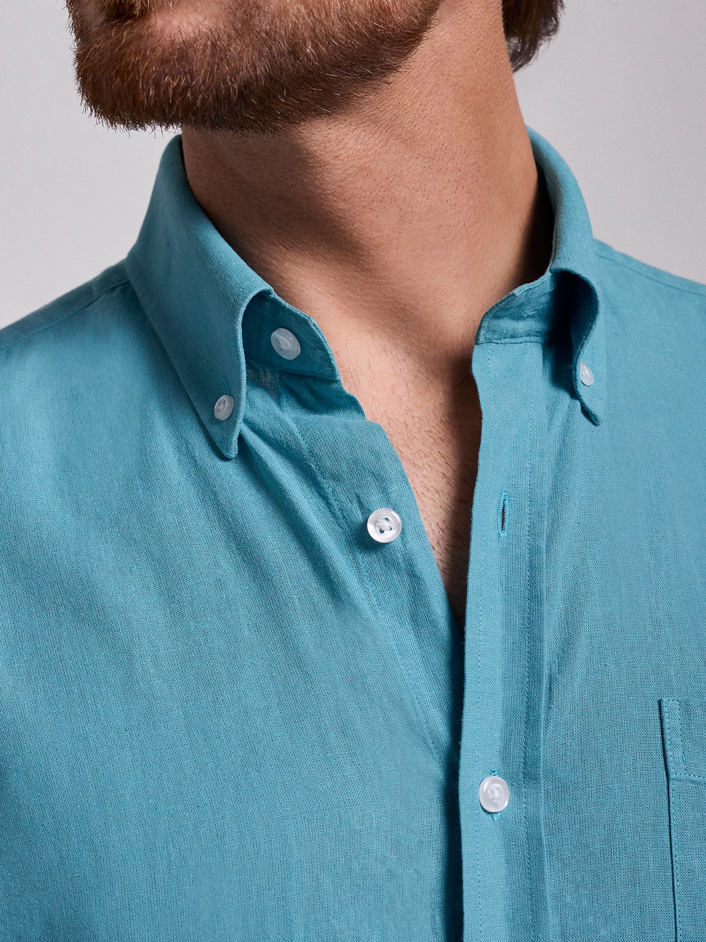 BLUE LINEN SHIRT LONG SLEEVE REGULAR FIT MR. BLUE
