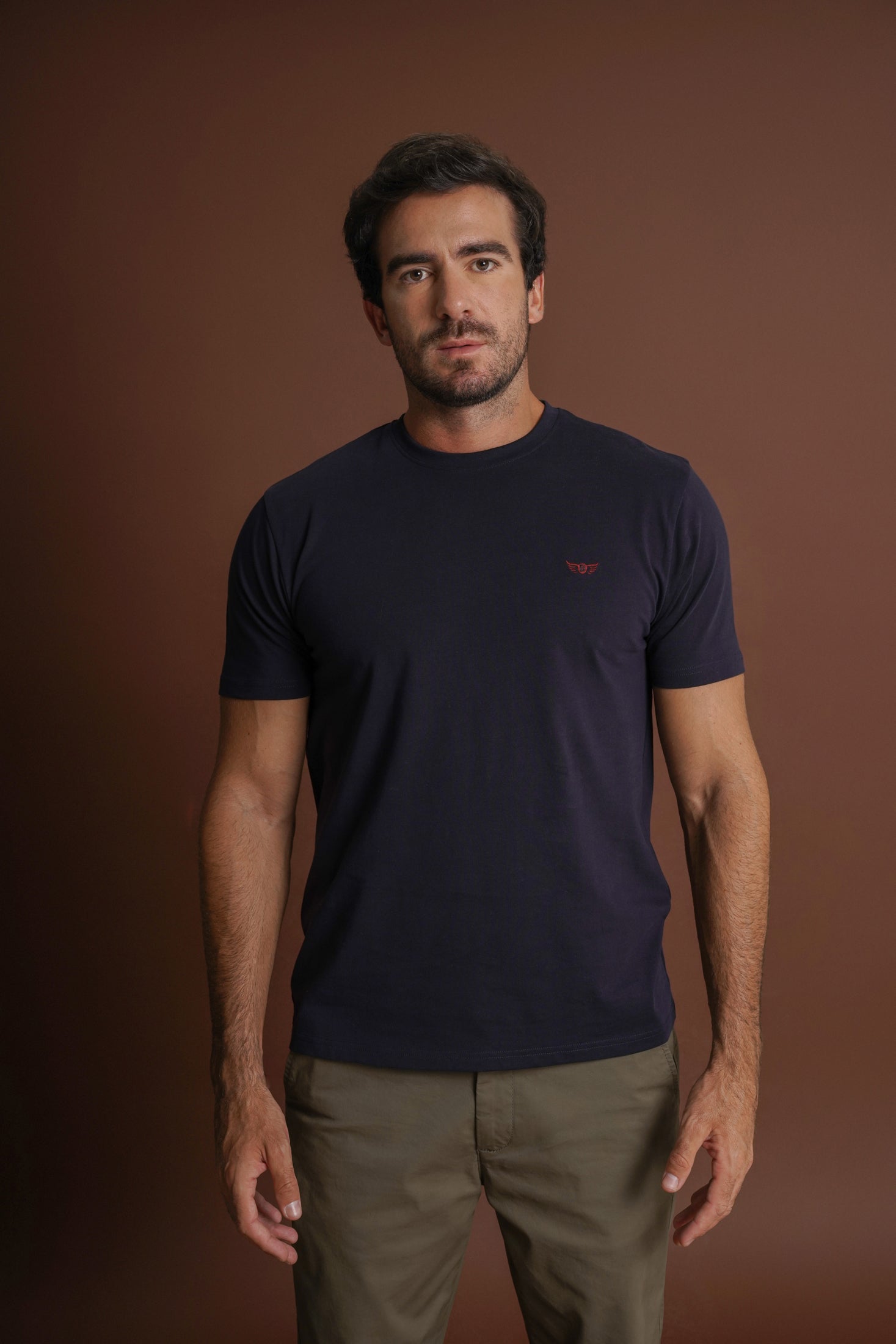 T-SHIRT ALGODÃO REGULAR FIT AZUL LISA MR. BLUE