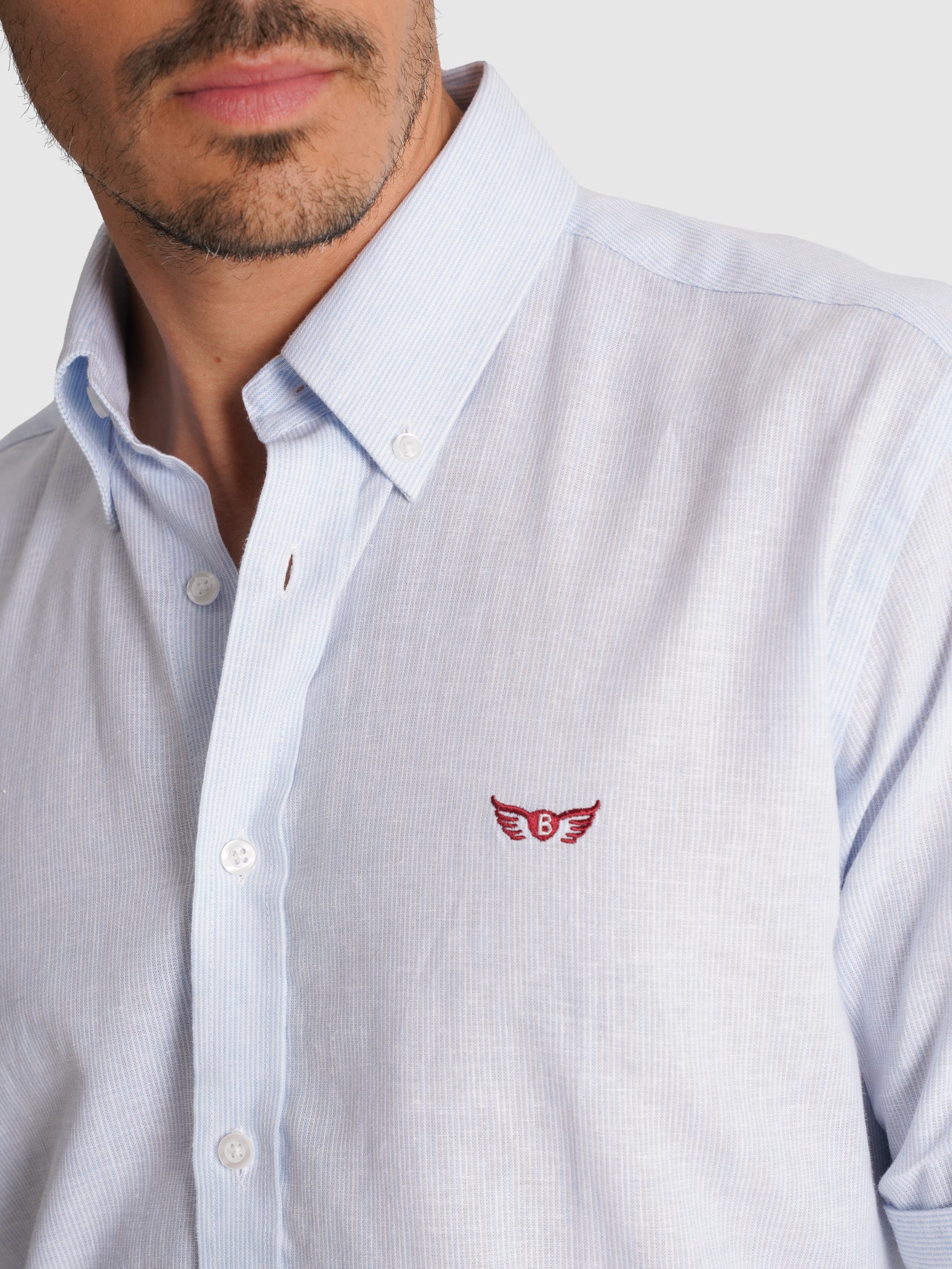 CAMISA AZUL MANGA COMPRIDA REGULAR FIT MR. BLUE