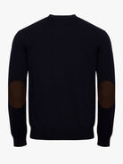 PULLOVER FINO AZUL COM COTOVELEIRA REGULAR FIT MR. BLUE