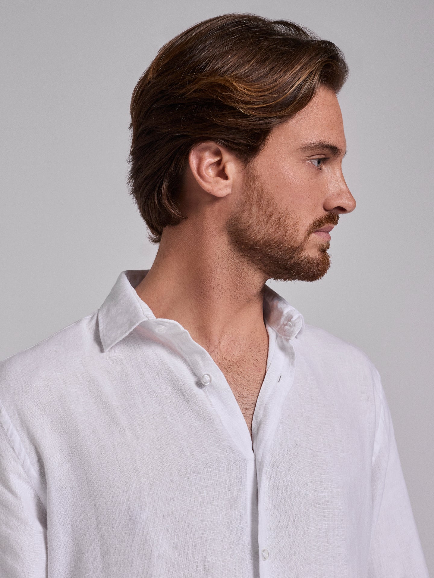 CAMISA LINO BLANCO MANGA LARGA SASTRERÍA MARK BELLUCCI