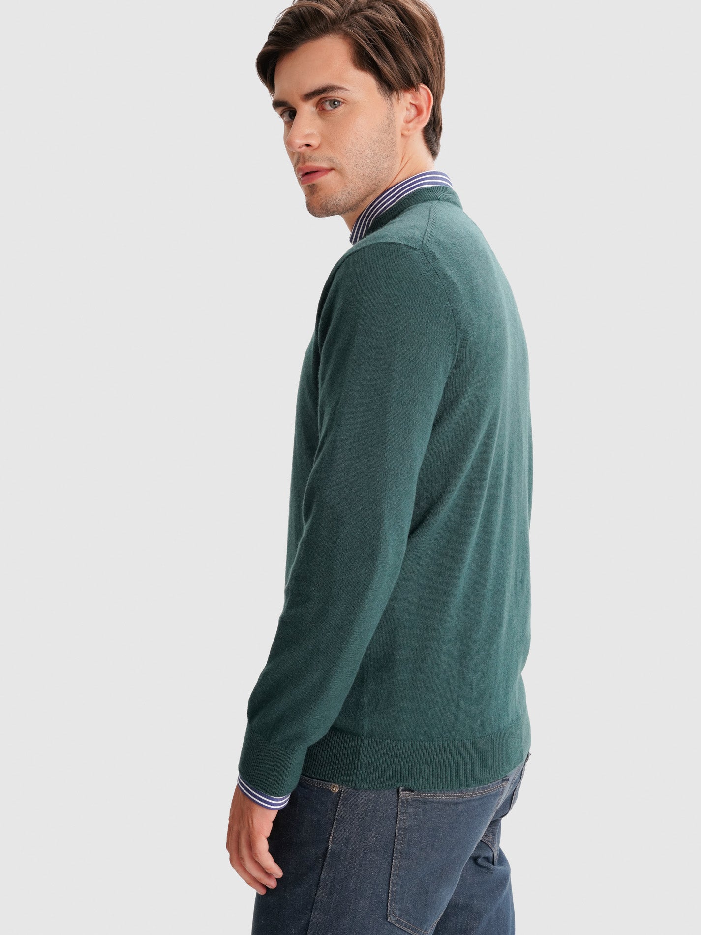 JERSEY FINO VERDE MANGA LARGA AJUSTE REGULAR MR. AZUL