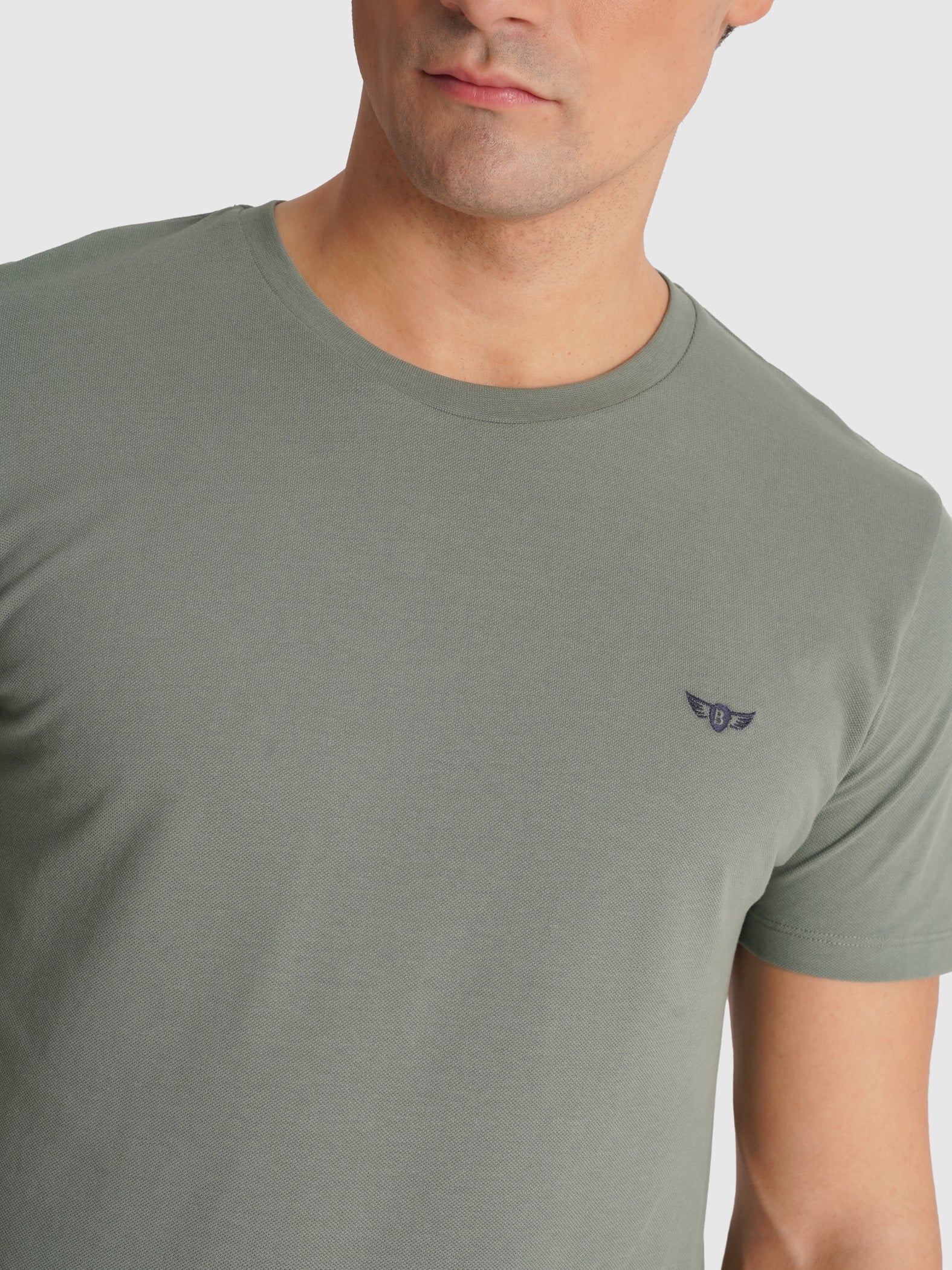 T-SHIRT PIQUET VERDE MANGA CURTA REGULAR FIT MR. BLUE