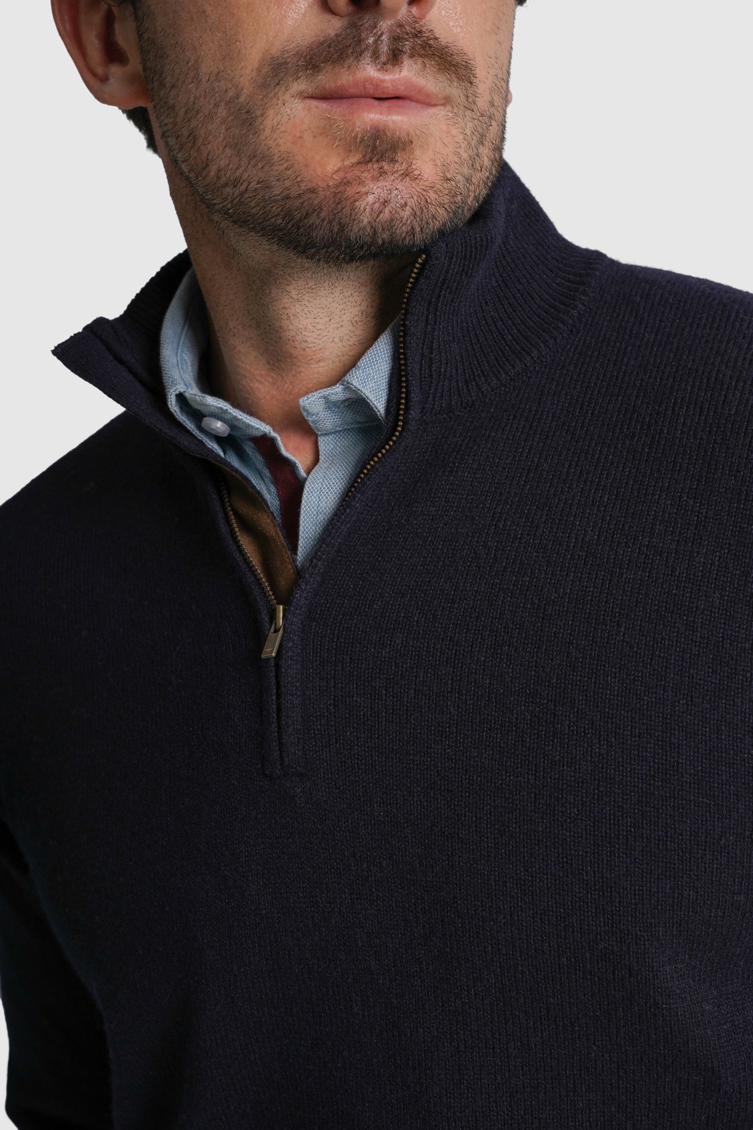 PULLOVER LÃ REGULAR FIT AZUL LISO MR. BLUE