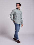 CAMISA ALGODÃO VERDE MANGA COMPRIDA REGULAR FIT MR. BLUE