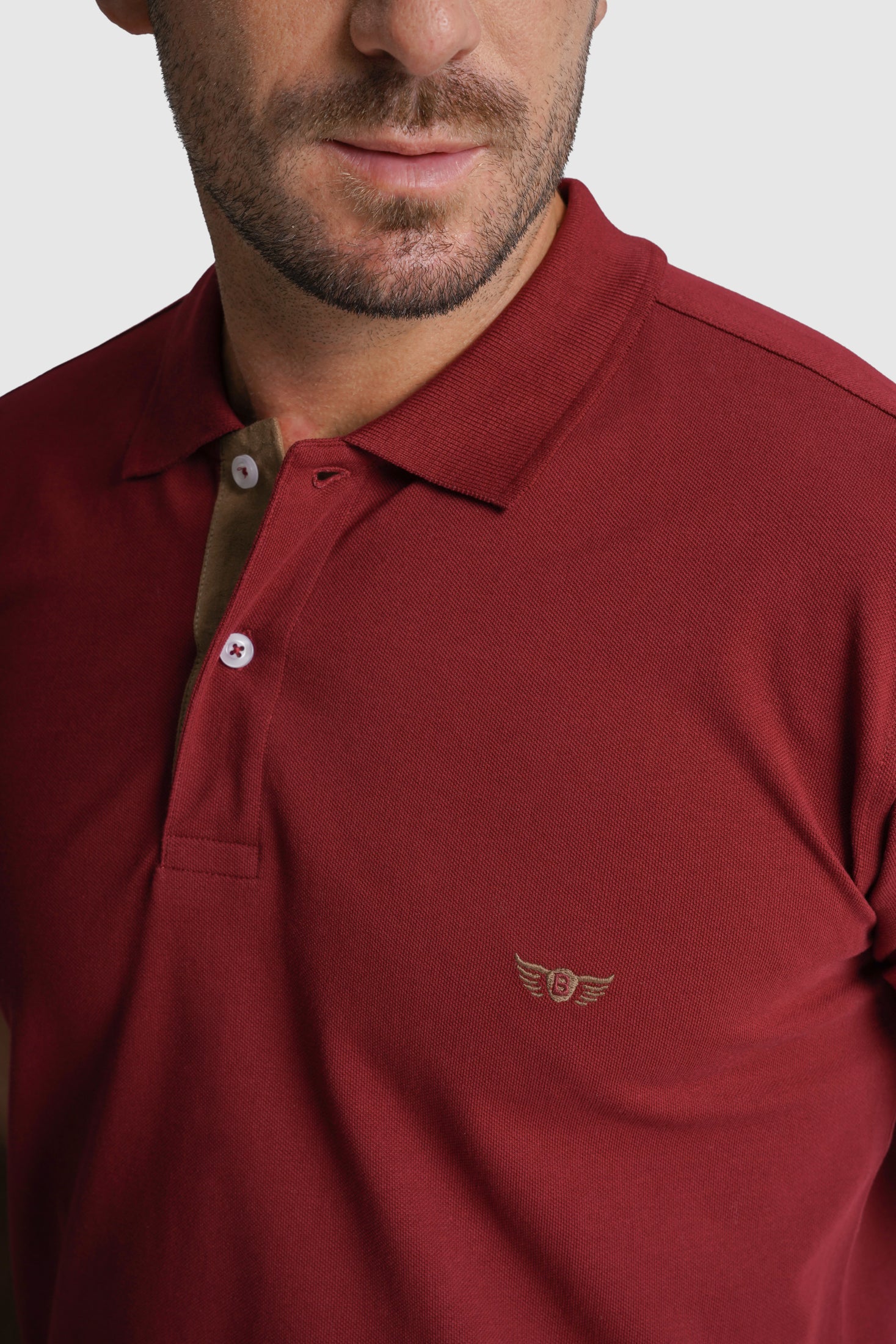 POLO ALGODÃO REGULAR FIT BORDEAUX LISO MR. BLUE