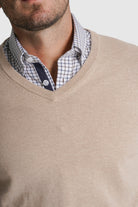 PULLOVER CAXEMIRA REGULAR FIT BEGE LISO MR. BLUE