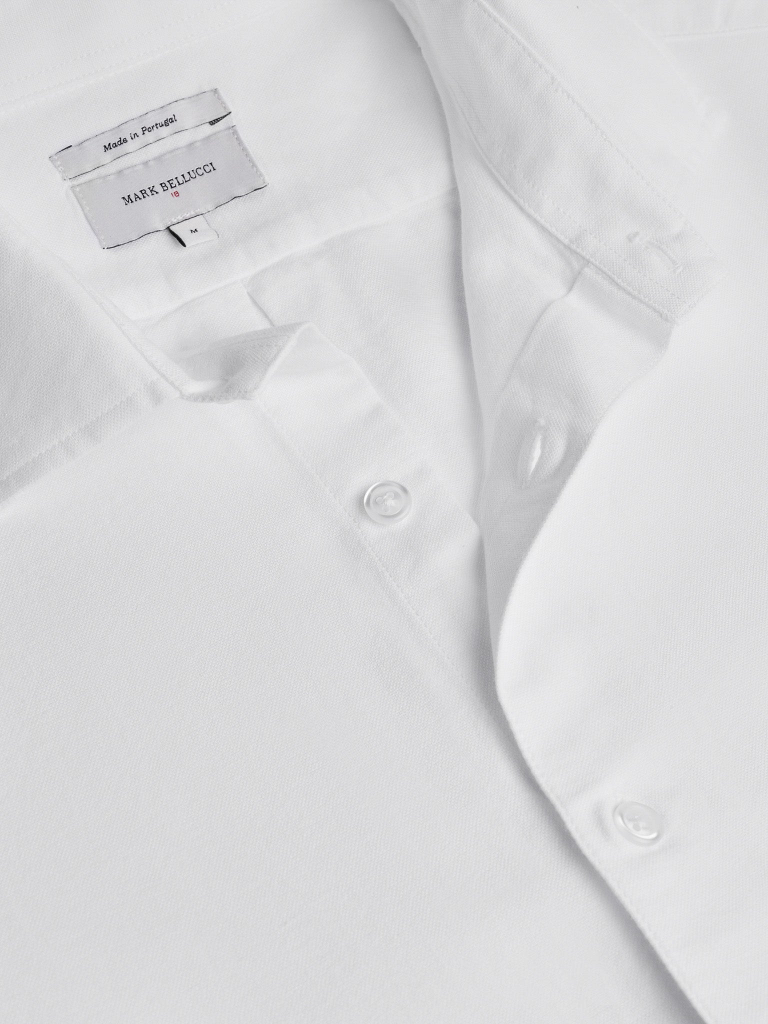 CAMISA ALGODÃO REGULAR FIT BRANCA LISA MARK BELLUCCI