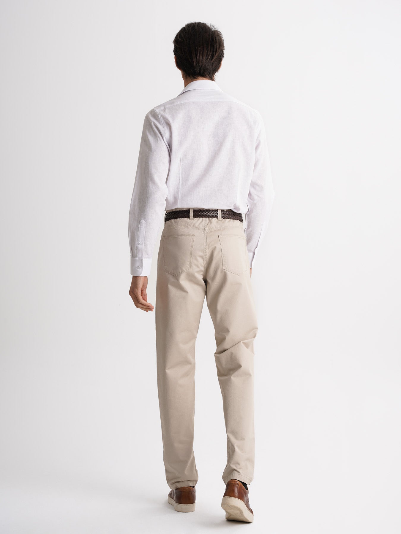 Camisa de lino blanca slim fit Mr. Blue