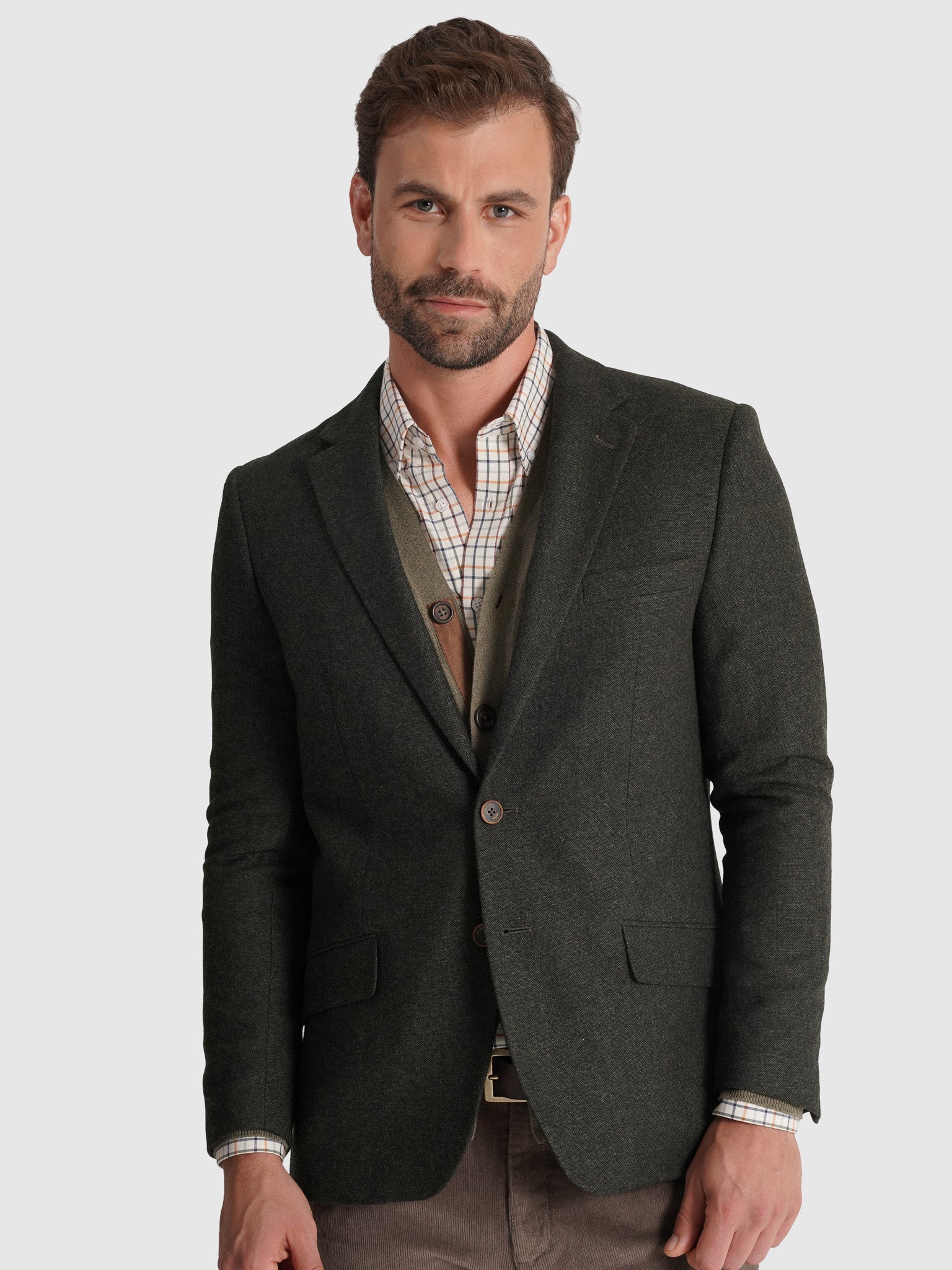 BLAZER LÃ REGULAR FIT VERDE LISO MR. BLUE