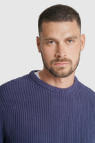 PULLOVER ALGODÃO REGULAR FIT AZUL LISO MR. BLUE