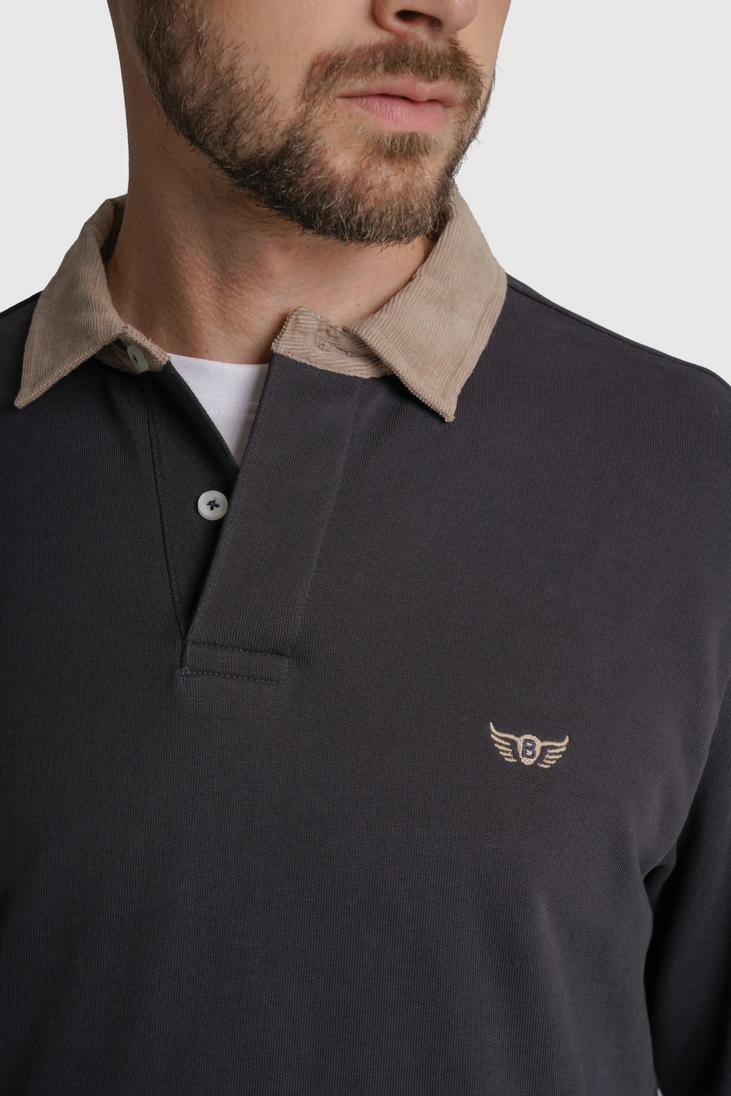 RUGBIE ALGODÃO REGULAR FIT AZUL LISO MR. BLUE