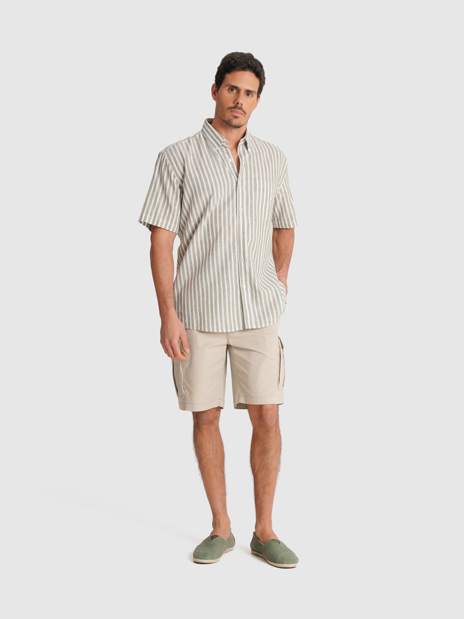 CAMISA VERDE MANGA CURTA REGULAR FIT MR. BLUE