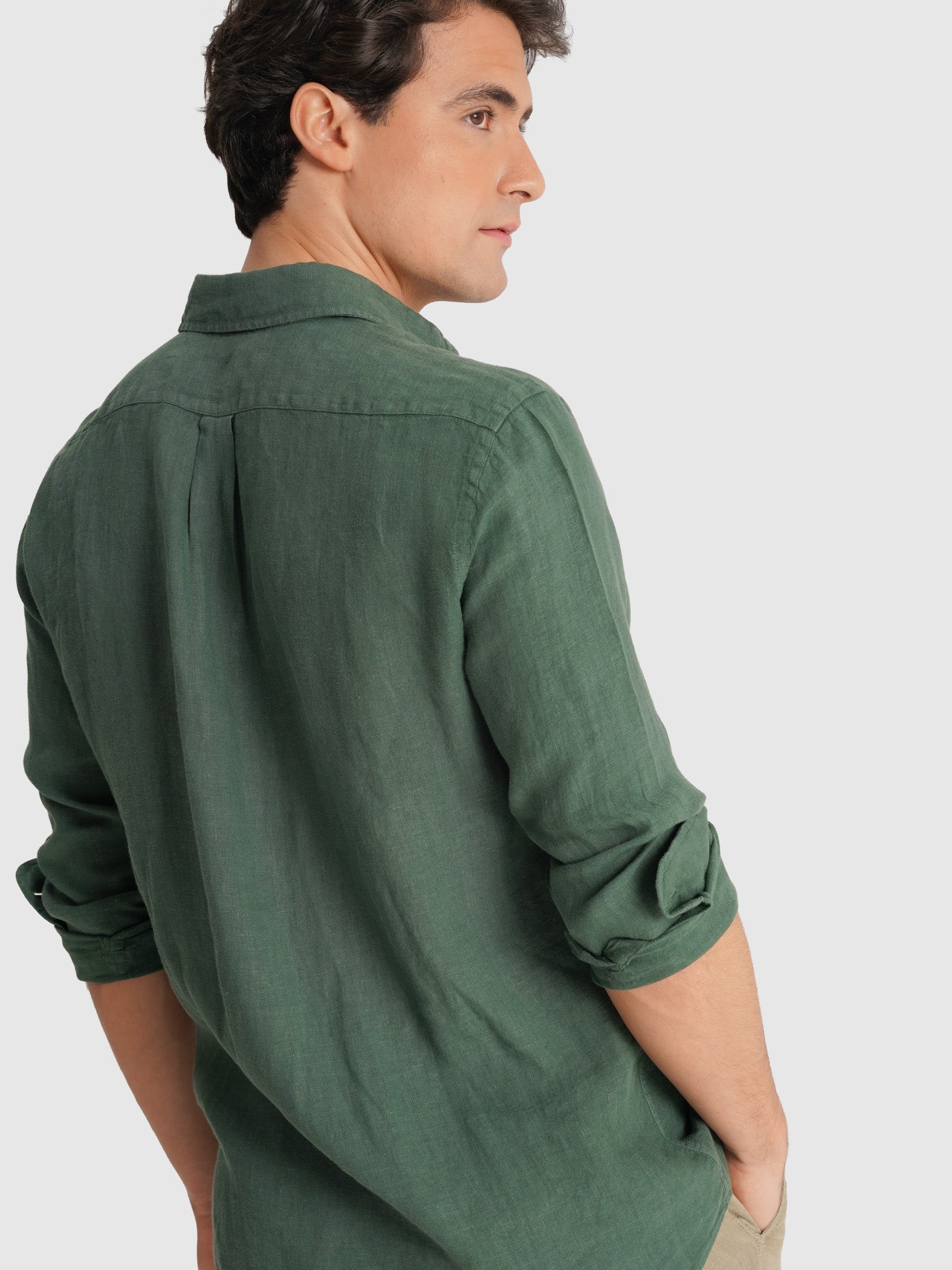 CAMISA REGULAR FIT MANGA LARGA VERDE MARK BELLUCCI