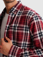 CAMISA FRANELA REGULAR ROJA CAMISA FRANELA REGULAR FIT MR. AZUL