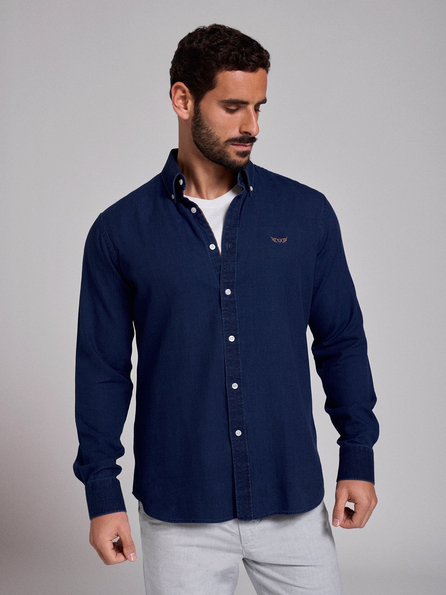 BLUE COTTON SHIRT LONG SLEEVE REGULAR FIT MR. BLUE