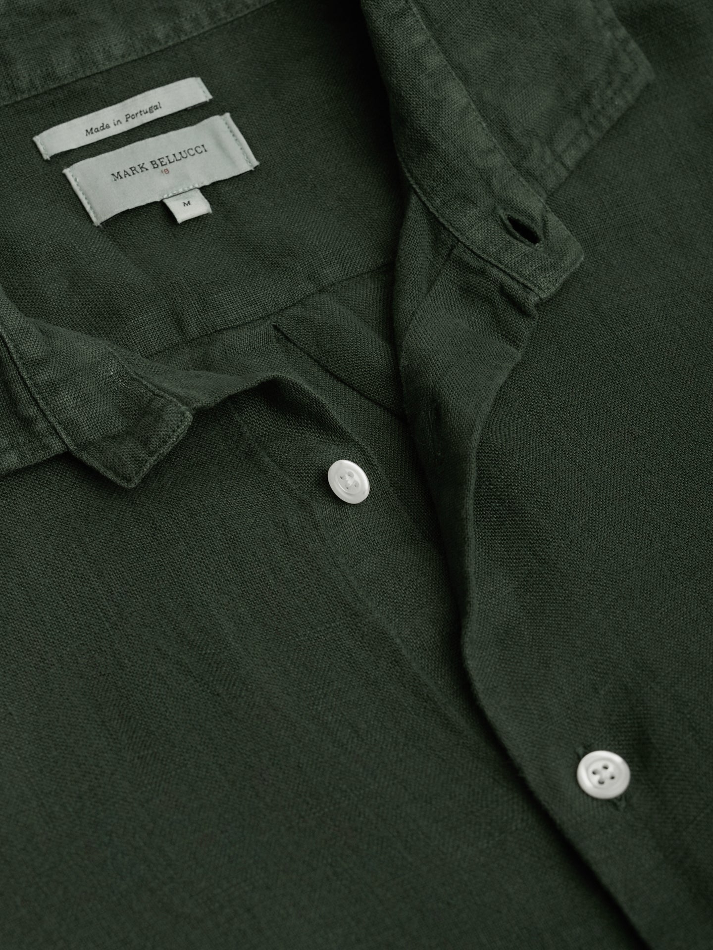 CAMISA LINO VERDE MANGA LARGA SASTRERÍA MARK BELLUCCI
