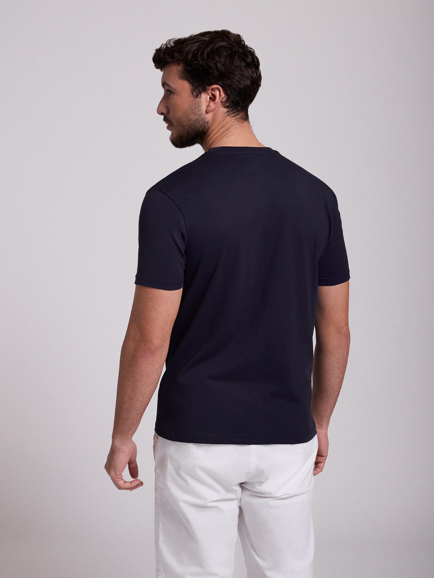 T-SHIRT ALGODÃO AZUL MANGA CURTA REGULAR FIT MR. BLUE