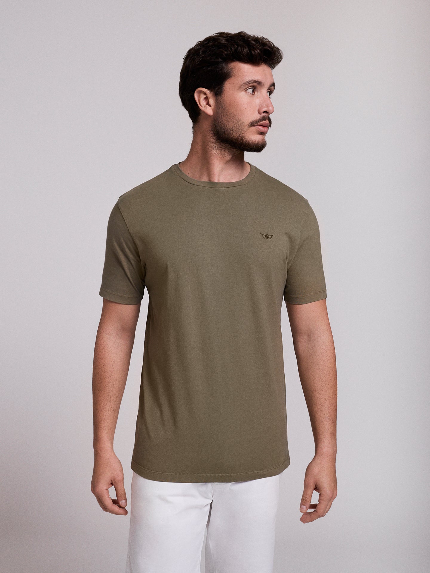 GREEN COTTON T-SHIRT SHORT SLEEVE REGULAR FIT MR. BLUE