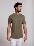 T-SHIRT ALGODÃO VERDE MANGA CURTA REGULAR FIT MR. BLUE