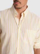 CAMISA AMARELA MANGA COMPRIDA REGULAR FIT MR. BLUE