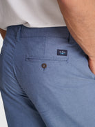 CALÇAS CHAMBRAY AZUIS REGULAR FIT MR. BLUE