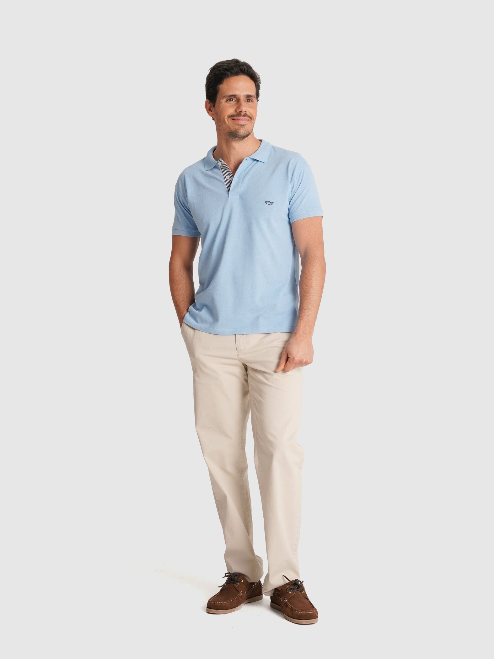 CALÇAS TWILL BEGES REGULAR FIT MR. BLUE