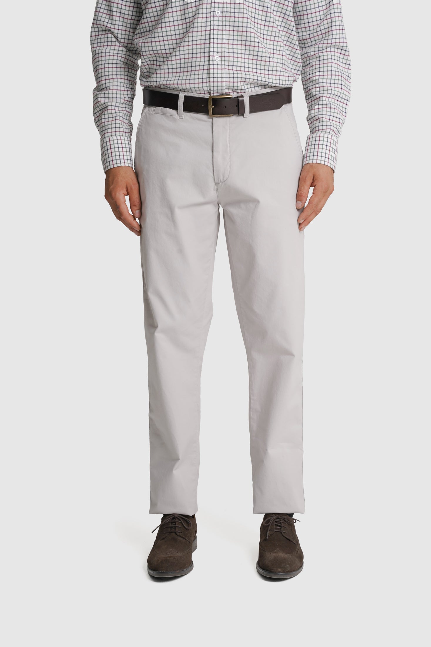 CALÇAS ALGODÃO SLIM FIT BEGES LISAS MR. BLUE