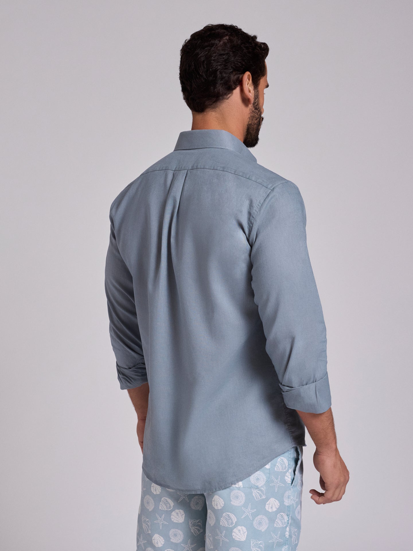 BLUE LINEN SHIRT LONG SLEEVE REGULAR FIT MR. BLUE