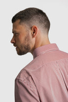 CAMISA ALGODÃO REGULAR FIT VERMELHA RISCAS MR. BLUE