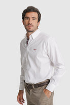 CAMISA ALGODÃO REGULAR FIT BRANCA LISA MR. BLUE