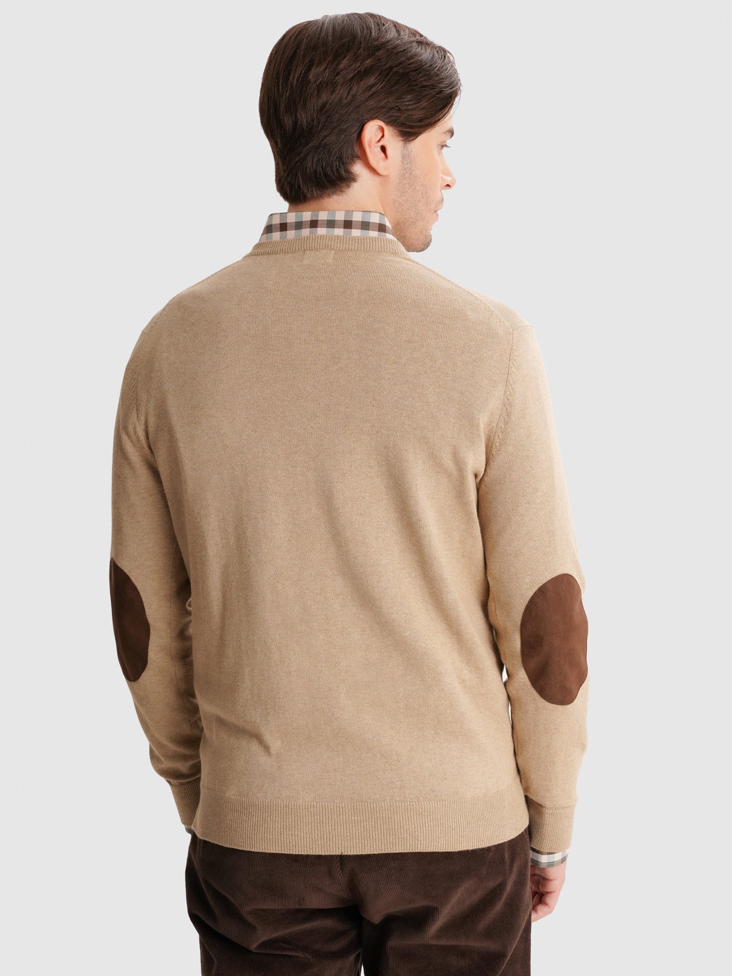 JERSEY FINO BEIGE CON CODERAS MR REGULAR FIT. AZUL