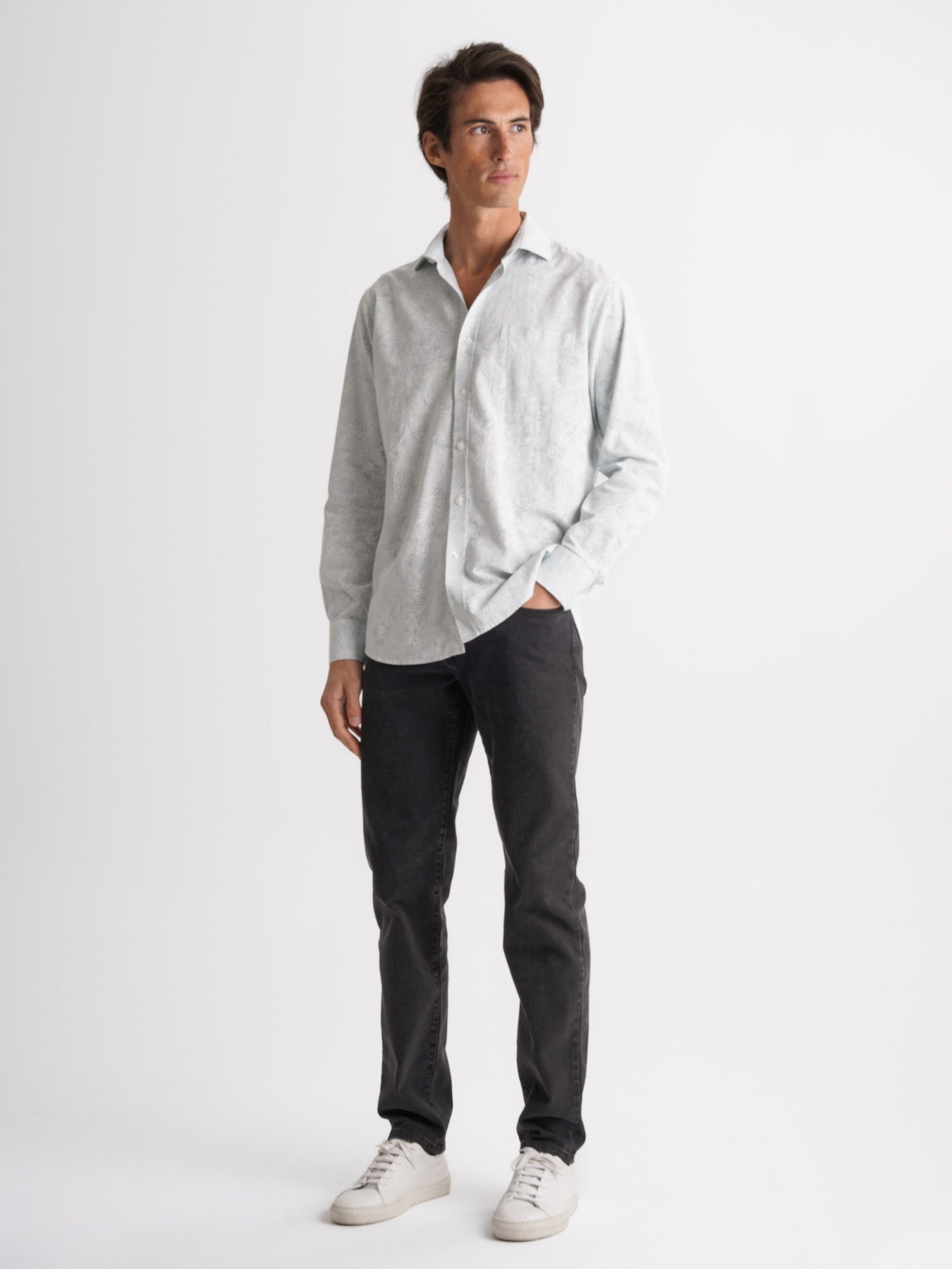 Camisa Regular Fit Lino Azul Mr. Blue