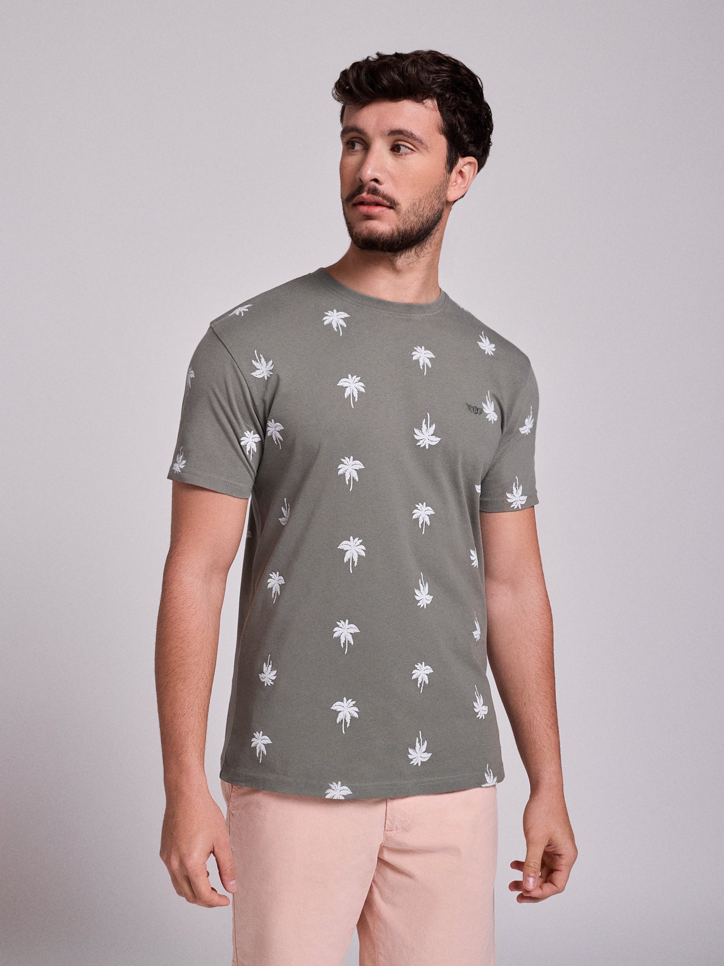 GREEN COTTON T-SHIRT SHORT SLEEVE REGULAR FIT MR. BLUE
