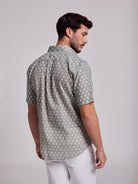 Camisa Linho Verde Manga Curta Regular Fit Mr. Blue