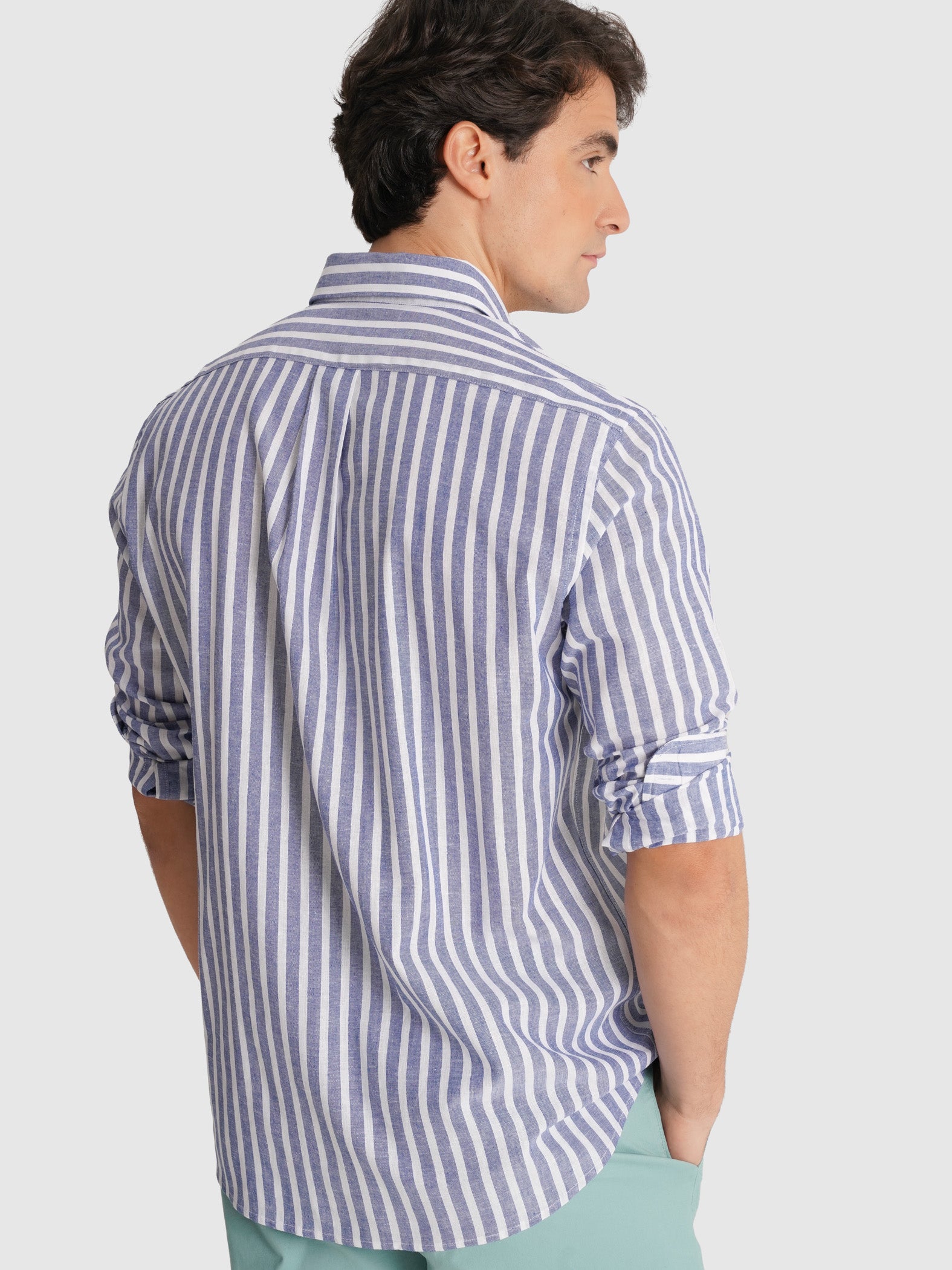 CAMISA AZUL MANGA COMPRIDA REGULAR FIT MR. BLUE